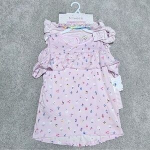 BTWEEN Girls size 10 two pack lightweight tops with matching hair scrunchies